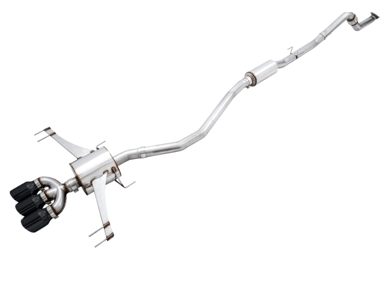 Honda Civic Type R Performance Exhaust - AWE Tuning - Touring Edition, Triple Diamond Black Tips, Cat Back - Diamond Black - `17-`27